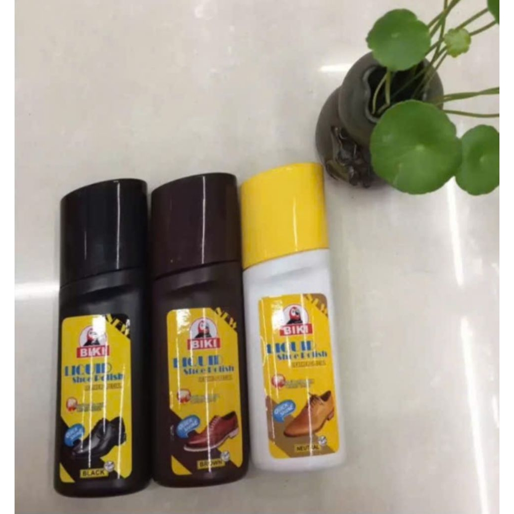 (ขาย)น้ํายาขัดรองเท้า BIKI พร้อมเทคโนโลยีญี่ปุ่น บรรจุขวดในรูปแบบของเหลว 75ml สีมันสวย