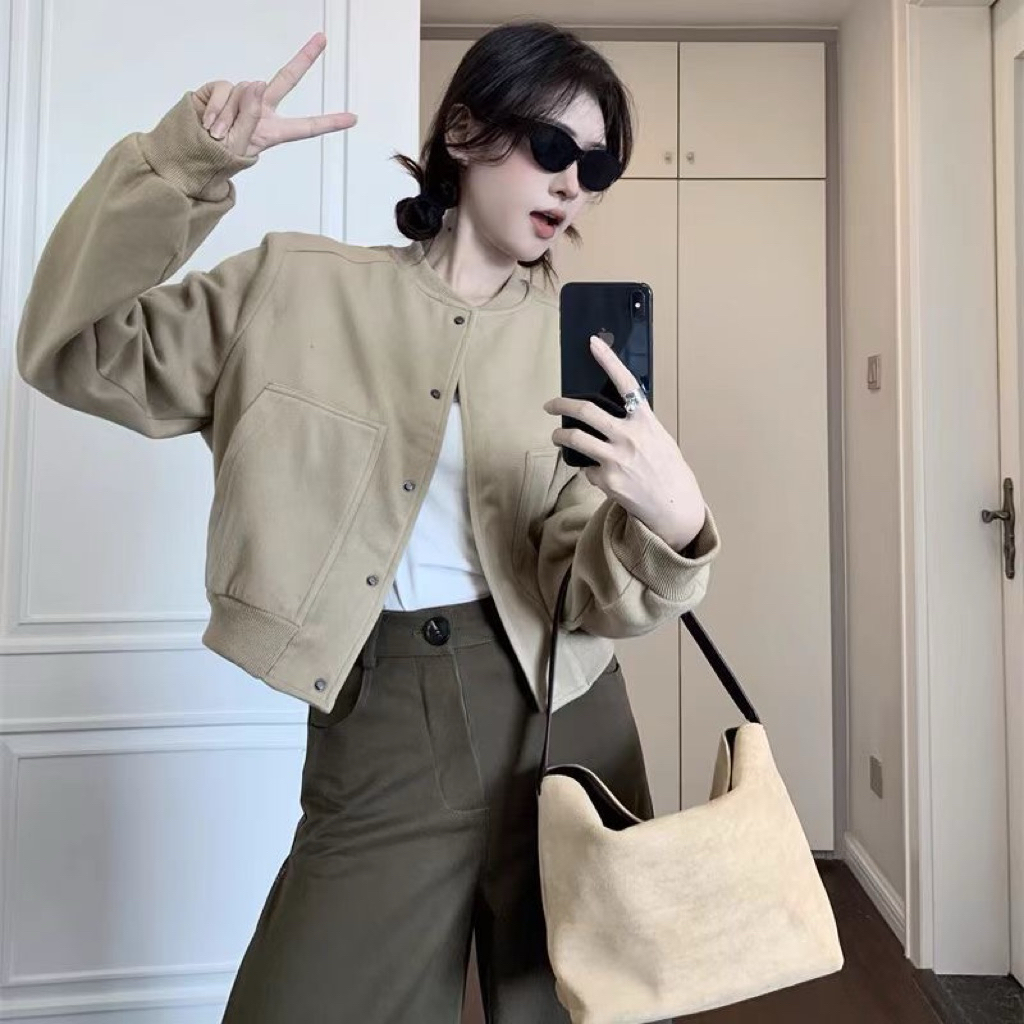 เสื้อแจ็คเก็ตเสื้อครอปสั้นผู้หญิงสไตล์เกาหลีสุดหรูจาก QCCC-TD168