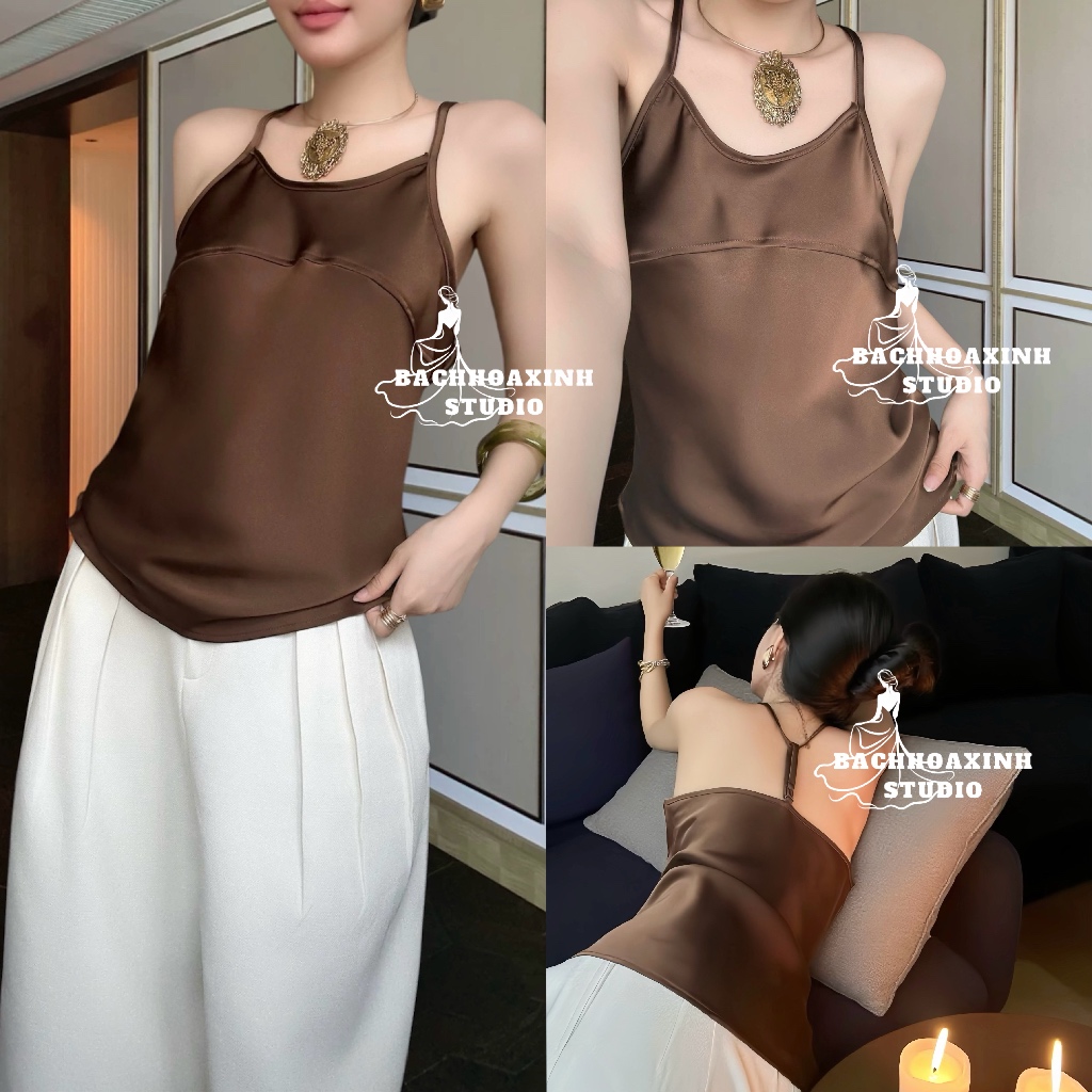 เสื้อไหมพรมผู้หญิง 2 ชิ้นคอปกสายเดี่ยวเปลือย ที ขั้นพื้นฐาน หรูหรา