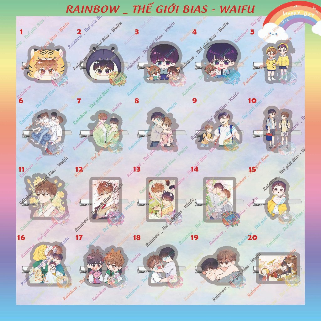 กิ๊บติดผม XO Omega complex, ยางรัดผมอะคริลิค Omega manhwa bl complex, คลิปหน้าม้าสปริง