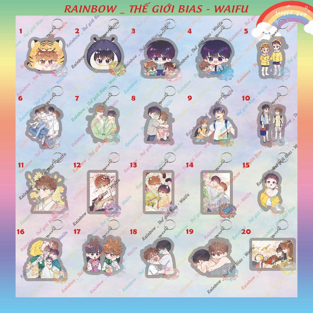 พวงกุญแจไมก้าโอเมก้าคอมเพล็กซ์ 5ซม. พวงกุญแจอะคริลิค Omega manhwa complex bl