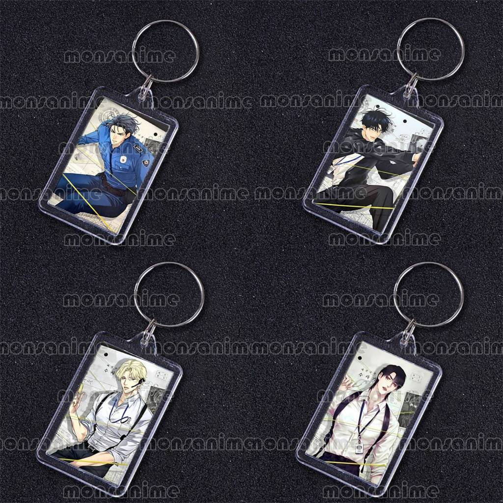 (SQUARE) พวงกุญแจไมก้า PRINTED WITH TEAM LEZHIN COMICS ver 1 พิมพ์ด้วยภาพอนิเมะ MANHWA chibi น่ารัก 