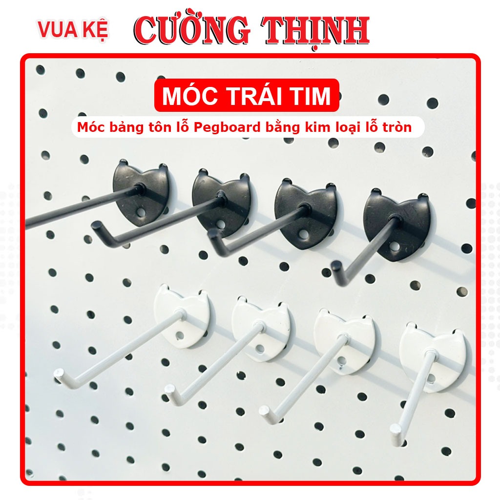 ตะขอหัวใจพร้อมแผ่นเหล็กลูกฟูกแบบมีรูตะขอ Pegboard รูกลมสําหรับแขวนอุปกรณ์, อุปกรณ์เสริม Pegboard
