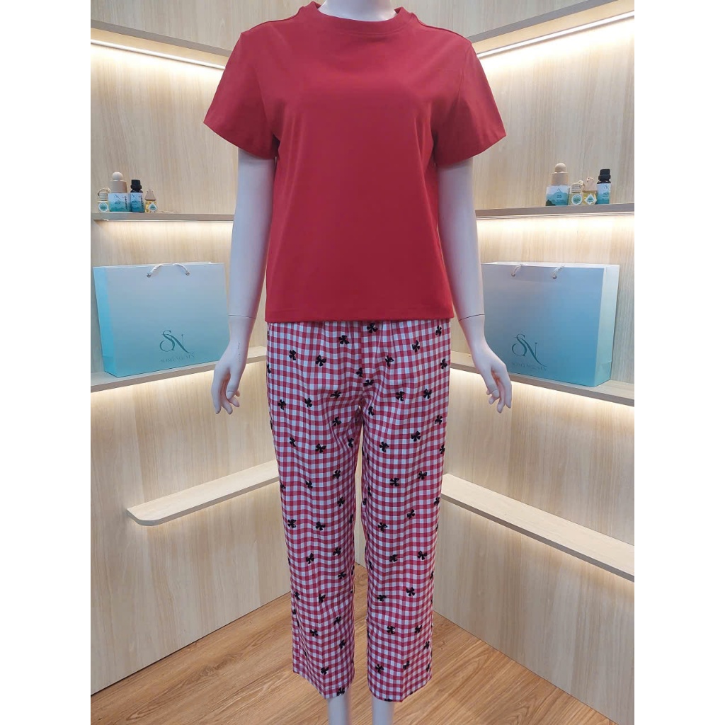 [Song Nguyeen Official] ชุดสตรีกางเกงลายตารางหมากรุกเรียบ - ผ้า KATE นุ่มและเท่สไตล์มาตรฐาน