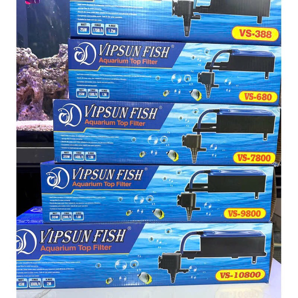 Vipsun VS Aquarium Trough Filter Pump 188 - 288 - 388 - 680 - 9800 - 10800 - VIEW CLASSIFICATION