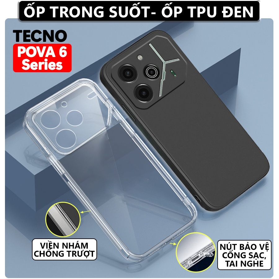 TECNO POVA 6/ 6 NEO/ 6 Pro เคสใส กันกระแทก กันลื่น ป้องกันกล้อง พอร์ตชาร์จ เคสตัวท็อป