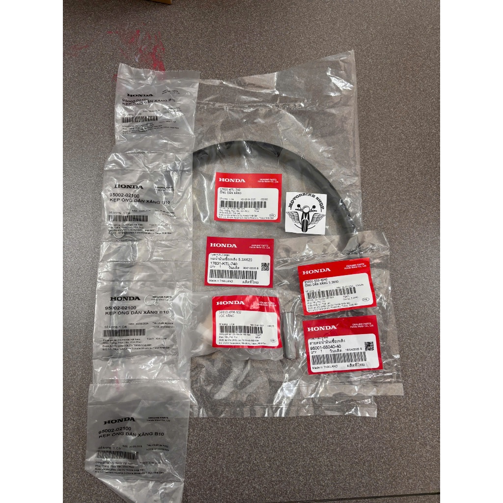 ชุดท่อน้ํามันเชื้อเพลิง (ชุด 7 ชิ้น) สําหรับ rs100 ws100 wave a 100 17631KTL740 950015504040 16910KF