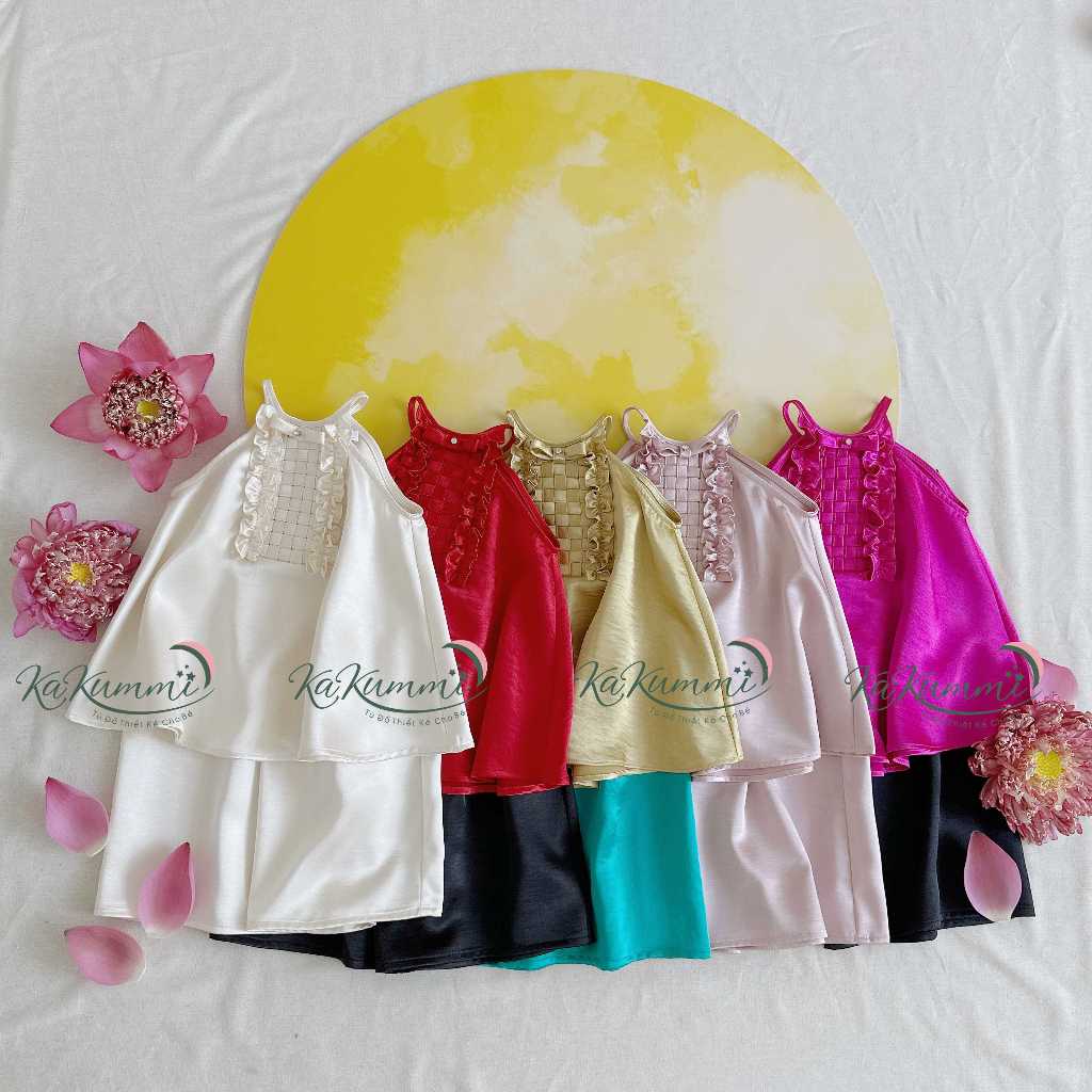 ชุดหลวมถักเทศกาลกลางฤดูใบไม้ร่วงสําหรับเด็กทารก ชุดผ้าไหมสําหรับเด็กทารก Nguyet Dan Kakummi (KM25-ST