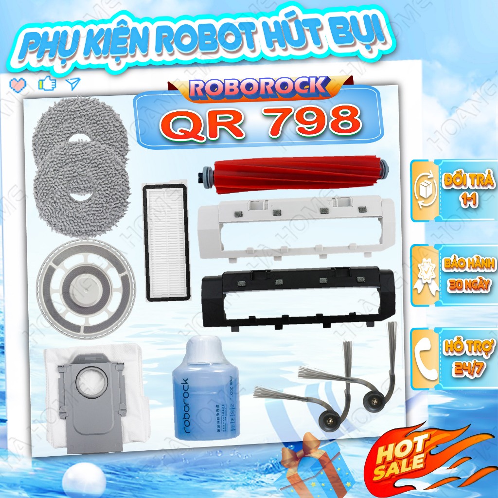 ROBROCK QR 798 อุปกรณ์เสริมเครื่องดูดฝุ่นหุ่นยนต์ - แปรงเครื่องดูดฝุ่นหุ่นยนต์ - ROBOROCK QR 798 เศษ