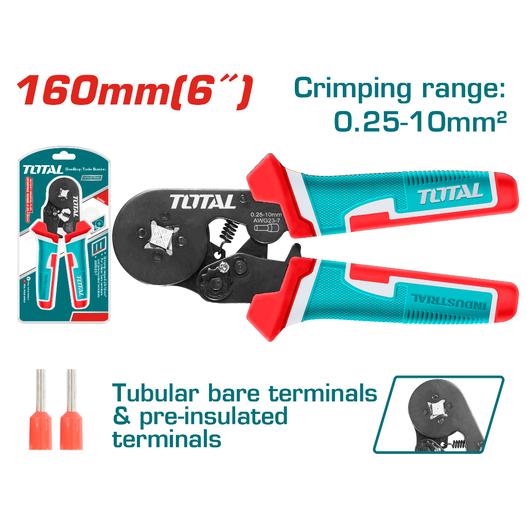 TOTAL THCG2510 คีมย้ําสายไฟ เฉพาะสําหรับฉนวน cos (AWG23-7)