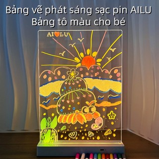 Bảng vẽ phát sáng sạc pin tiện lợi, bảng tô màu xóa dễ dàng,bảng viết chữ có đèn led phát sáng