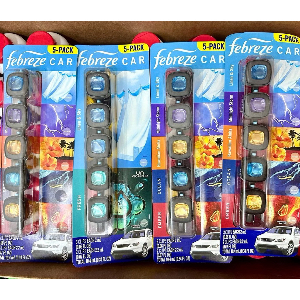 ชุดน้ําหอมติดรถยนต์ Febreze 5 ชิ้น