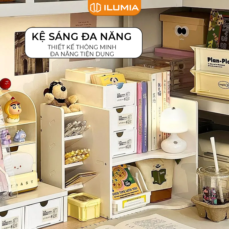 ชั้นวางหนังสือโต๊ะดีไซน์อัจฉริยะสมัยใหม่ ยี่ห้อ ILUMIA - IG423
