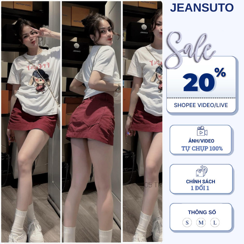 เสื้อผ้าผู้หญิง ลักษณะ ชุดเซ็ต เสื้อผ้าผู้หญิง ชุดเซ็ต เสื้อยืดคอกลมสีขาว แขนกุด พิมพ์ลายน่ารัก ผสมก