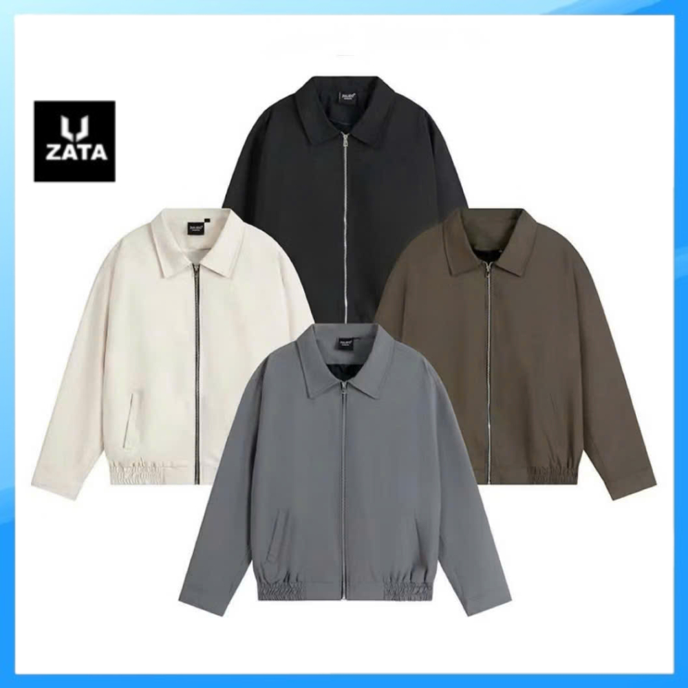 ZATA เสื้อแจ็คเก็ตบอมเบอร์สําหรับผู้ชายและผู้หญิงมีซิปล็อควัสดุร่มชูชีพเคลือบเงินกันลมกันฝุ่นน้ําหนั