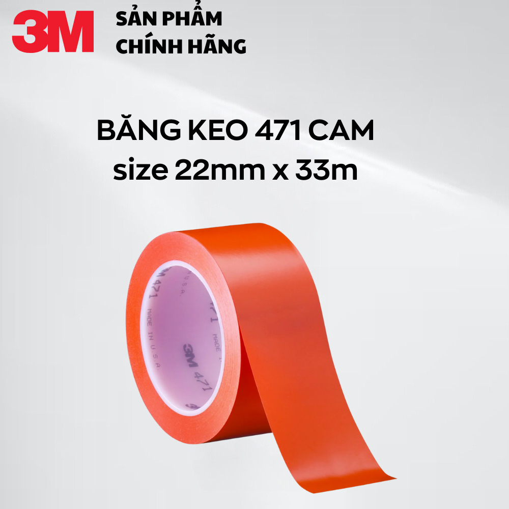 3M 471 เทปพื้นหลังสีส้ม ขนาด 22mm x 33m