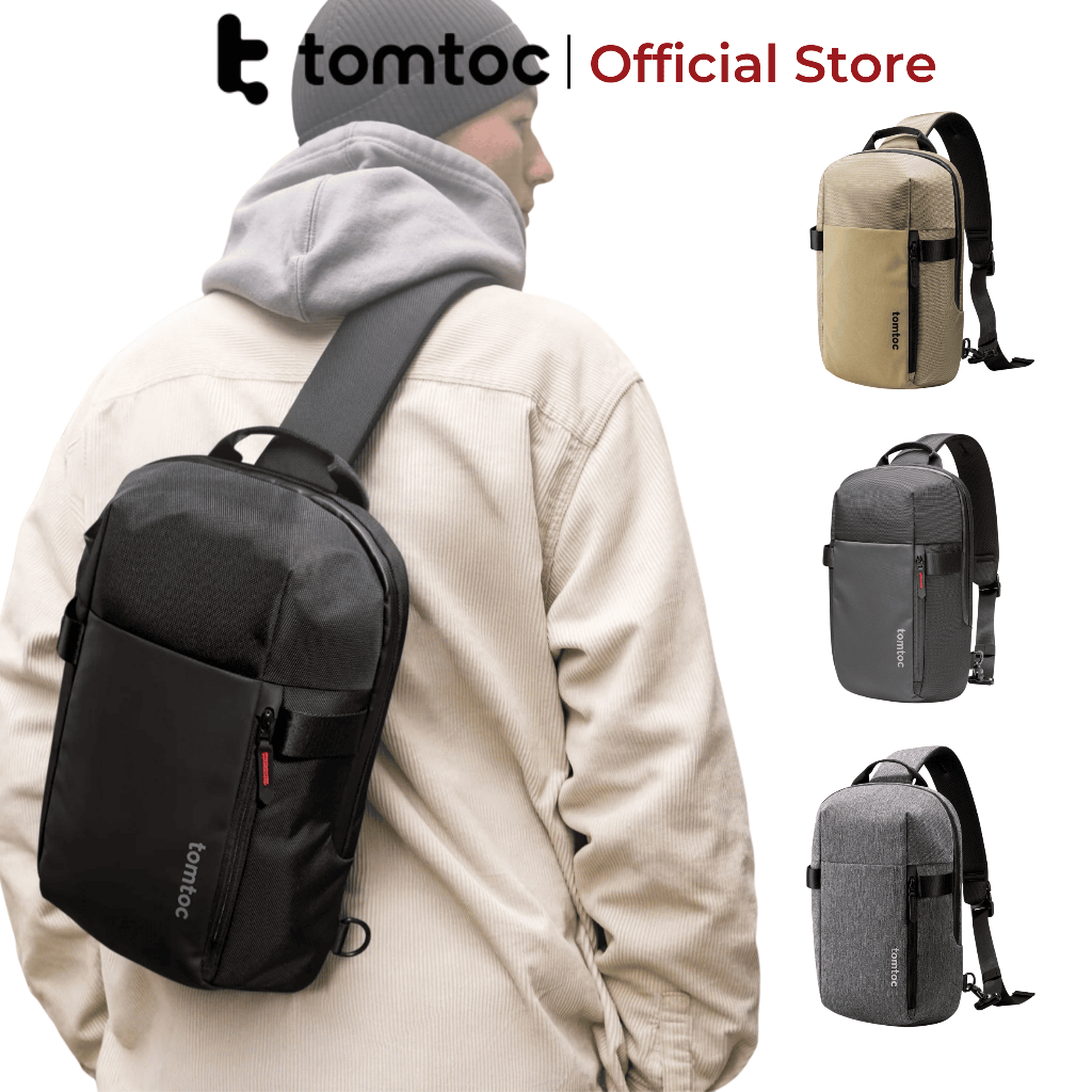 กระเป๋าสะพายข้างกันกระแทกของแท้สําหรับ iPad/Macbook Tomtoc Crossbody Edc Sling Bag 11/13/14/15" (T24