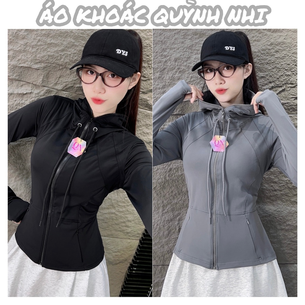 QUNH NHI - qc เสื้อแจ็คเก็ตยางยืดเย็น หมวกใหญ่ ดึงสูง เรียบและเย็น รหัส - SL9