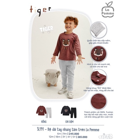 La Pomme ชุดเสื้อผ้าผ้ากํามะหยี่ธรรมดาแขนยาวสําหรับเด็กชายและเด็กหญิง | ชุดเด็กฤดูใบไม้ร่วงฤดูหนาว อ