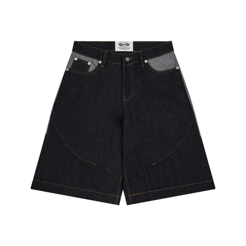 OFFONOFF กางเกงยีนส์ขาสั้นขากว้าง Raw Denim Jort