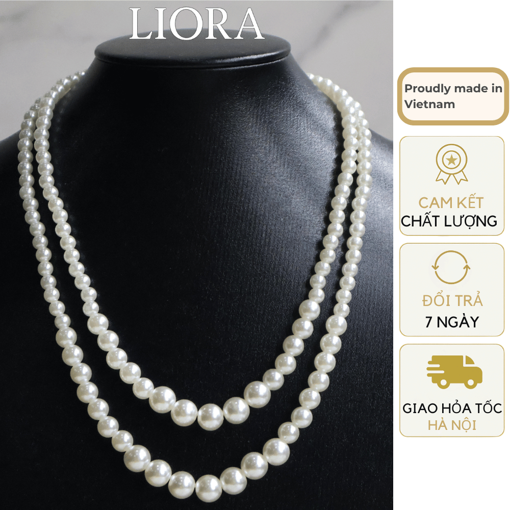 สร้อยคอมุกเทียม 2-3 ชั้น | นวัตกรรมอุปกรณ์เสริม Ao Dai & แบบดั้งเดิม