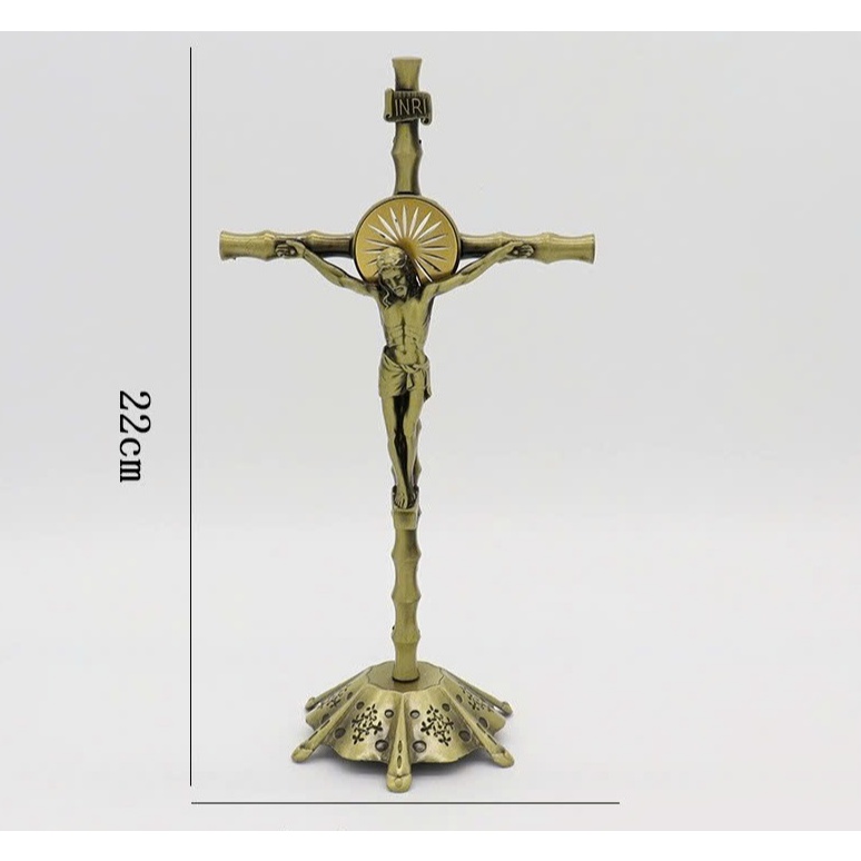 METAL CROSS 20CM MS 002 - BASE STATUE