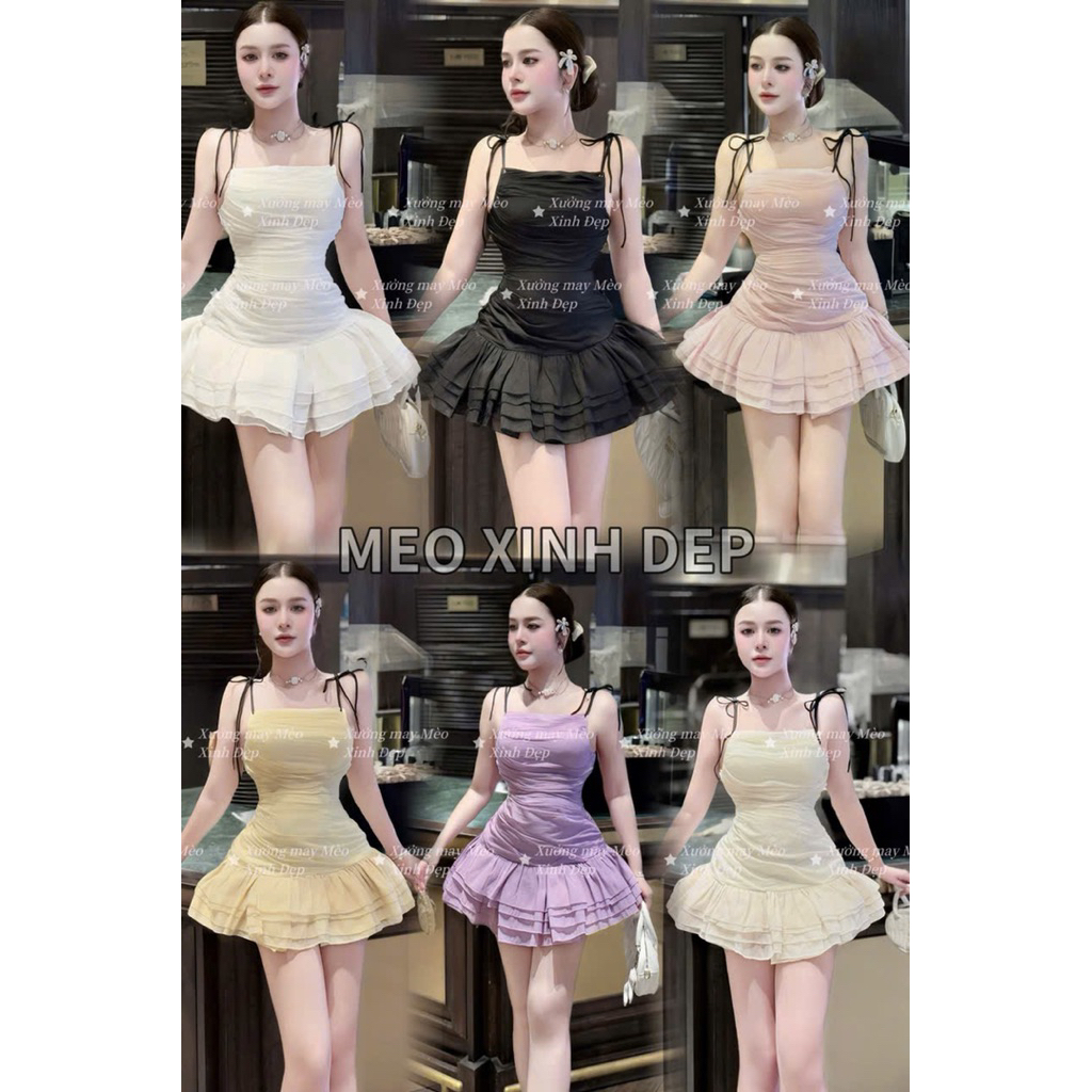 [PANT INCLUDED] MORY DRESS WITH 2 BLACK STRAPS (สินค้ามาตรฐานทางร้านถ่าย)
