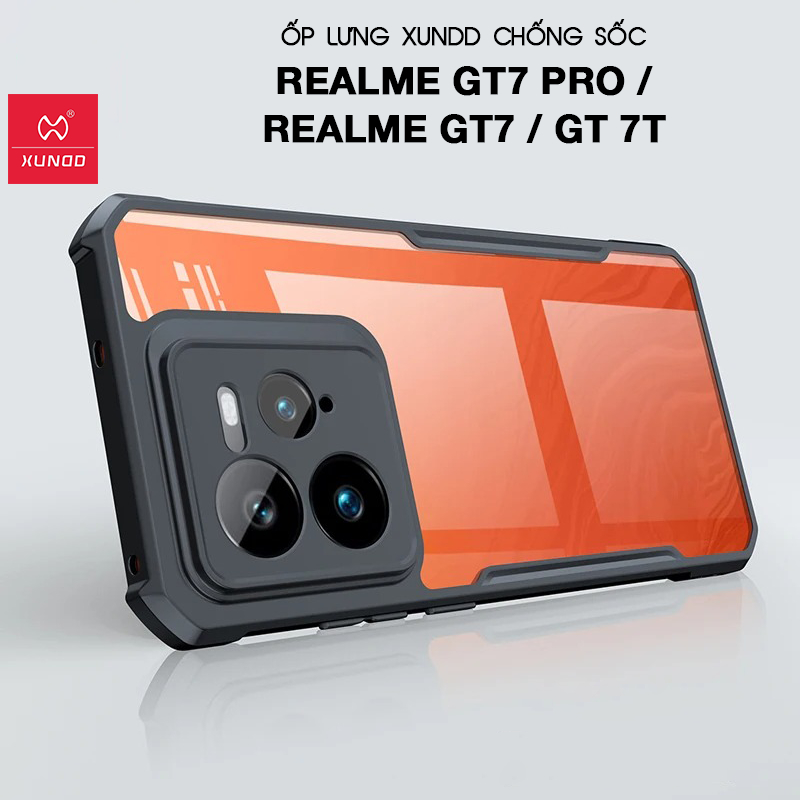 XUNDD เคส Realme GT7 Pro/ GT7/ GT 7T - กันกระแทก หลังใส ขอบ TPU