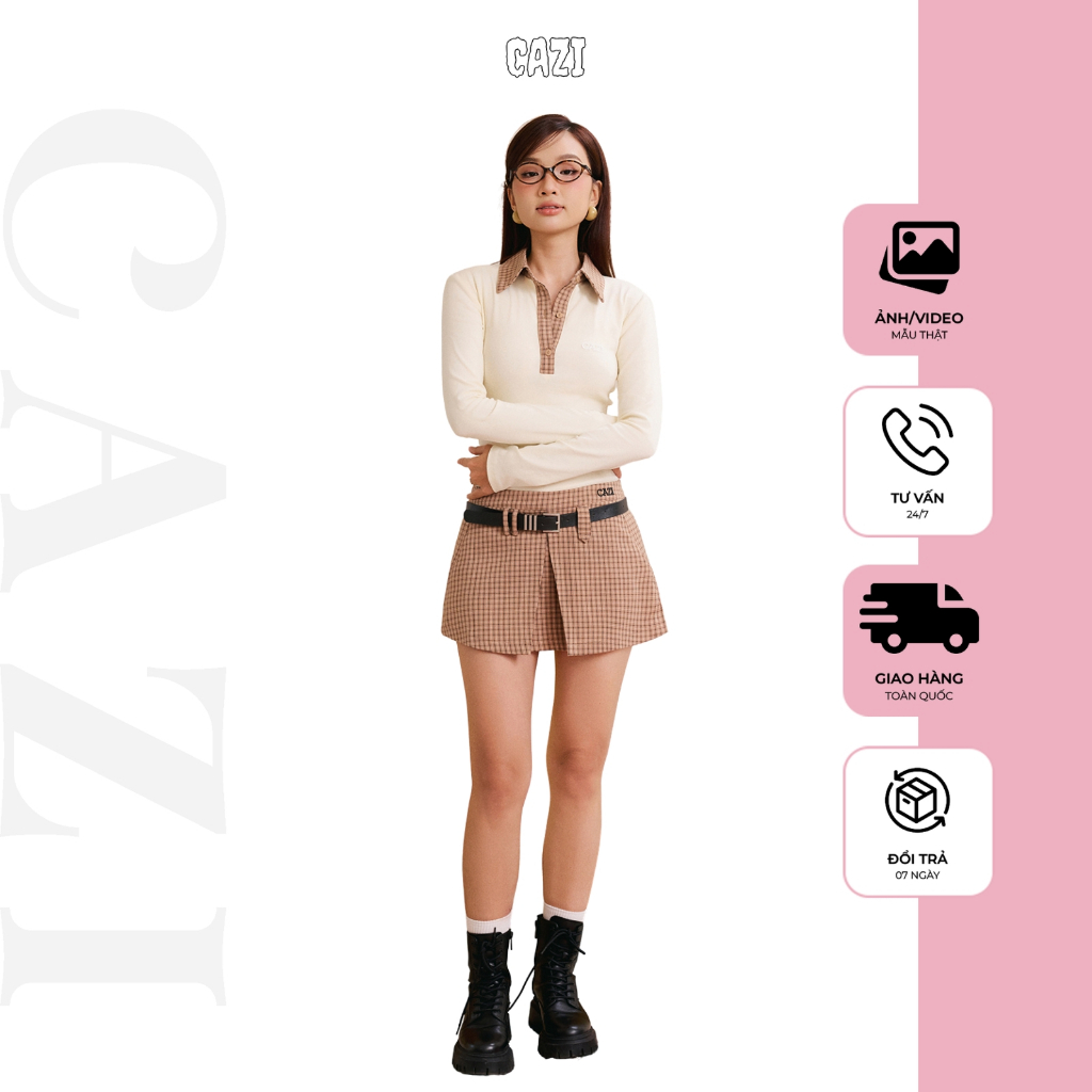 [เสื้อ Odd] Cazi Caramel Top - เสื้อคอปกบาง