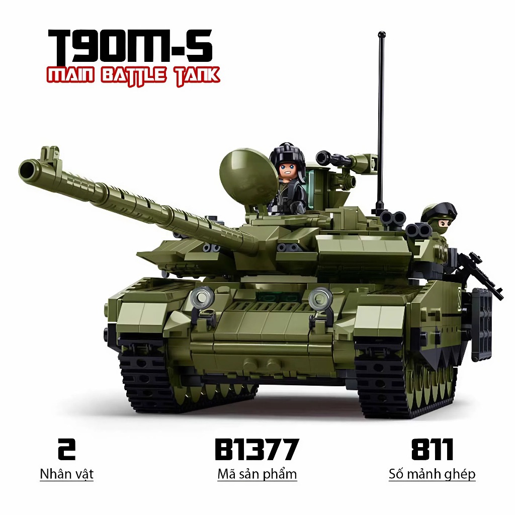 ของเล่นประกอบ Tank T90M-S, Sluban B1377 รุ่นรถถัง