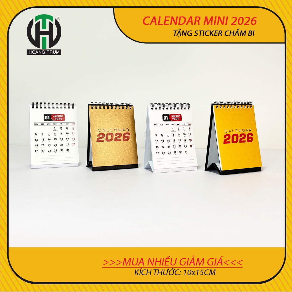 Calender MiNi 2026 - ปฏิทินตั้งโต๊ะพื้นฐาน MiNi 2026 ขนาด 10x15ซม พร้อมโน้ต ปฏิทินตั้งโต๊ะรูปตัว ก พ