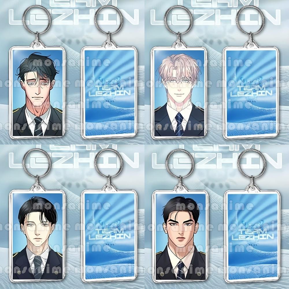 (SQUARE) พวงกุญแจไมก้าสองด้าน PRINTED WITH TEAM LEZHIN COMICS ver PHOTO CARD พิมพ์ด้วย MANHWA ขนาด 5