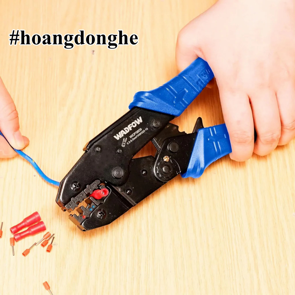 WADFOW WCP3609 คีมกด Cos ไฟฟ้าเคลือบพลาสติก 0.5-6mm2 ยาว 228mm 9 นิ้ว