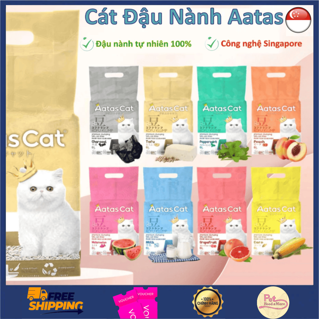 Aatas Soy Cat Cat Cat 6L กลิ่นกําจัดกลิ่นที่ดีมากมาย - ผลิตในสิงคโปร์