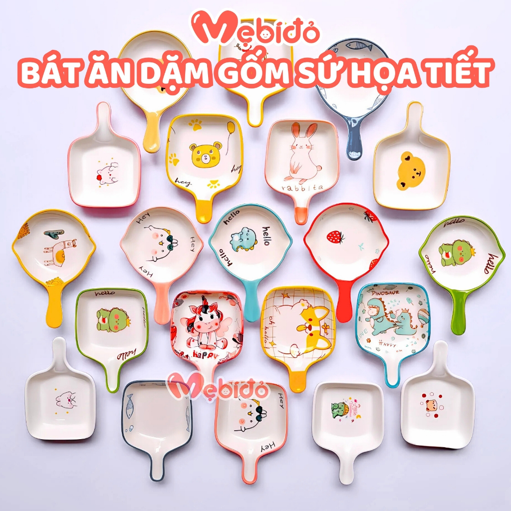 ชามขนมเซรามิกจานซอสรูปกระทะขนาดเล็กลายสุดน่ารักสําหรับเด็กทารก