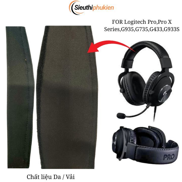 Logitech Pro / Pro X Series / G935 / G735 / G433 / G933S Fabric / Leather VC24 Headphone Head Pad Co