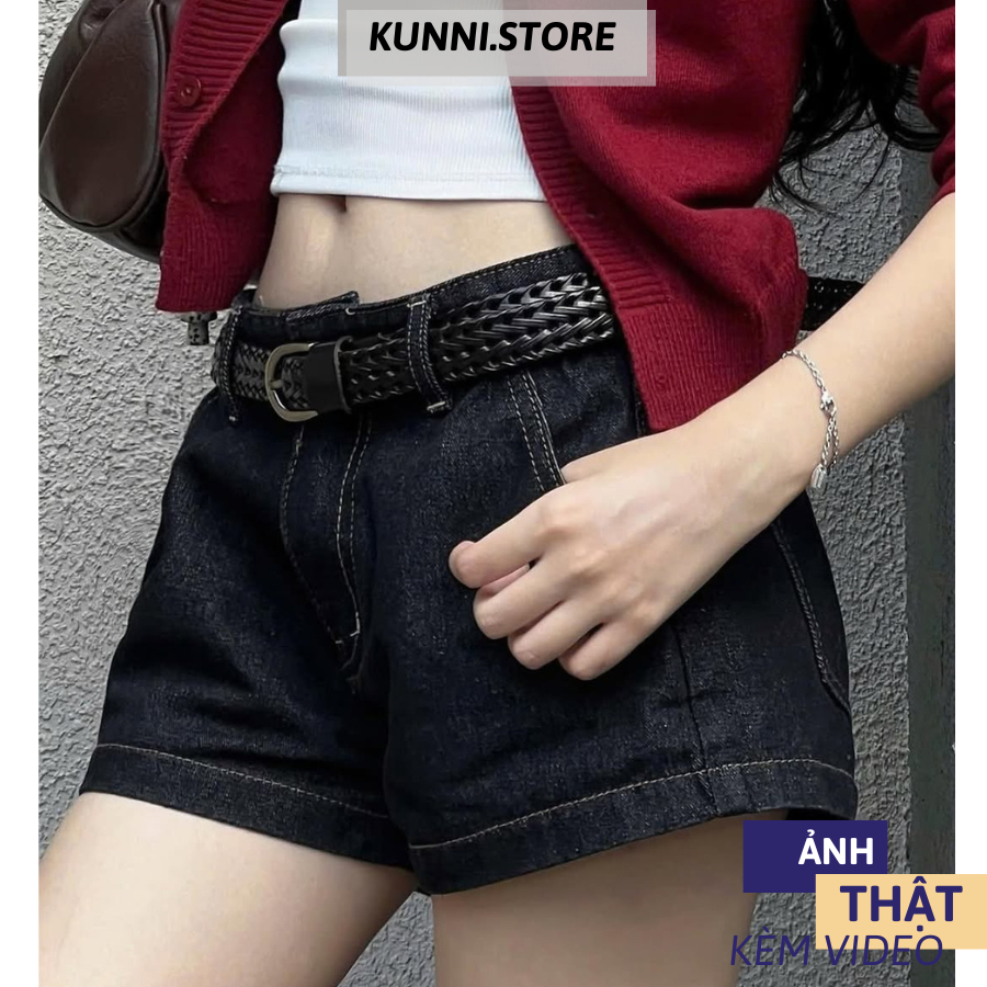 กางเกงยีนส์ขาสั้นผู้หญิงวัสดุ ยีนส์ เหนือเข่าสไตล์วัยรุ่นและไดนามิก KN69