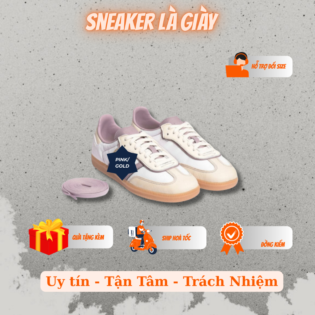 รองเท้าผ้าใบผู้หญิง SMBA - สีชมพูเหลือง