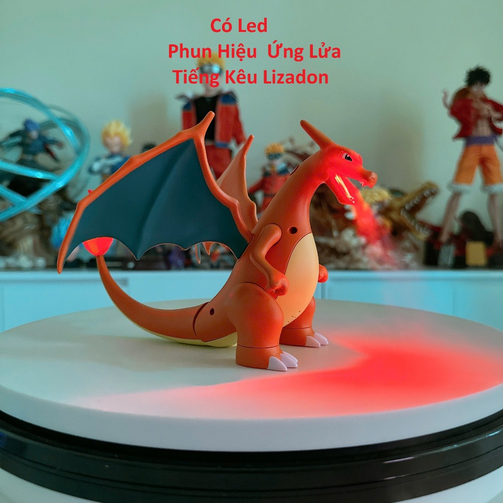 Pokemon Lizadon Pokemon Eevee Model with Talking Led + Spray Effect Ongchumohinh888 MH8758