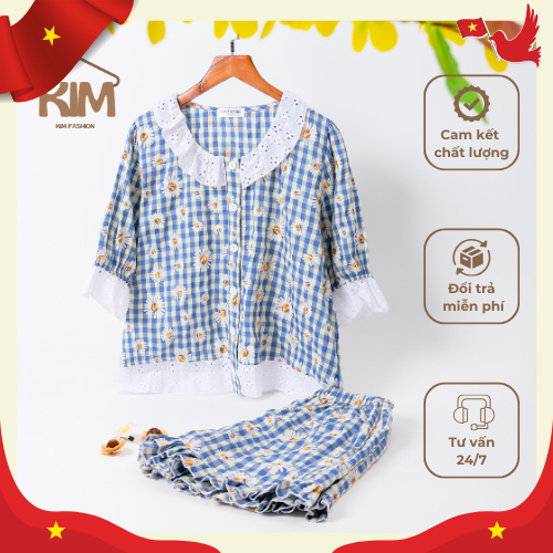 [WHAT HAPPY THE NATIONAL DAY OF VIETNAM] ชุดสูทหยาบพิมพ์ลายดอกไม้ - KIM Fashion - KFS017