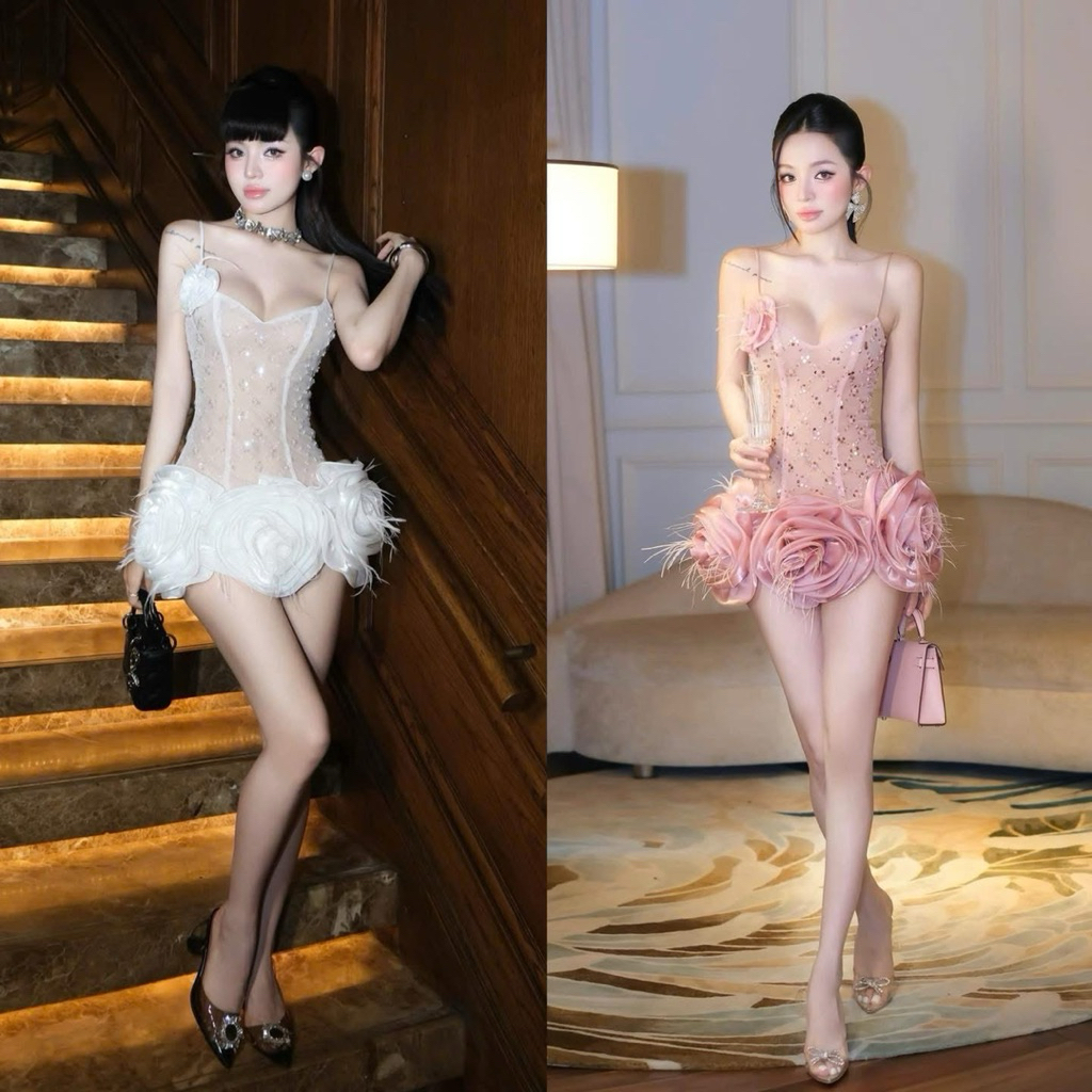 คอลเลกชันใหม่_25 Super slay 3D cotton Bead tk dress-HKT2T-Store