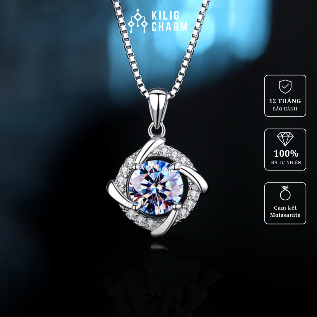 KILIG CHARM ได้รับการรับรองสร้อยคอเพชร Moissanite/CZ ประดิษฐ์คุณภาพสูงสําหรับผู้หญิง - KV30