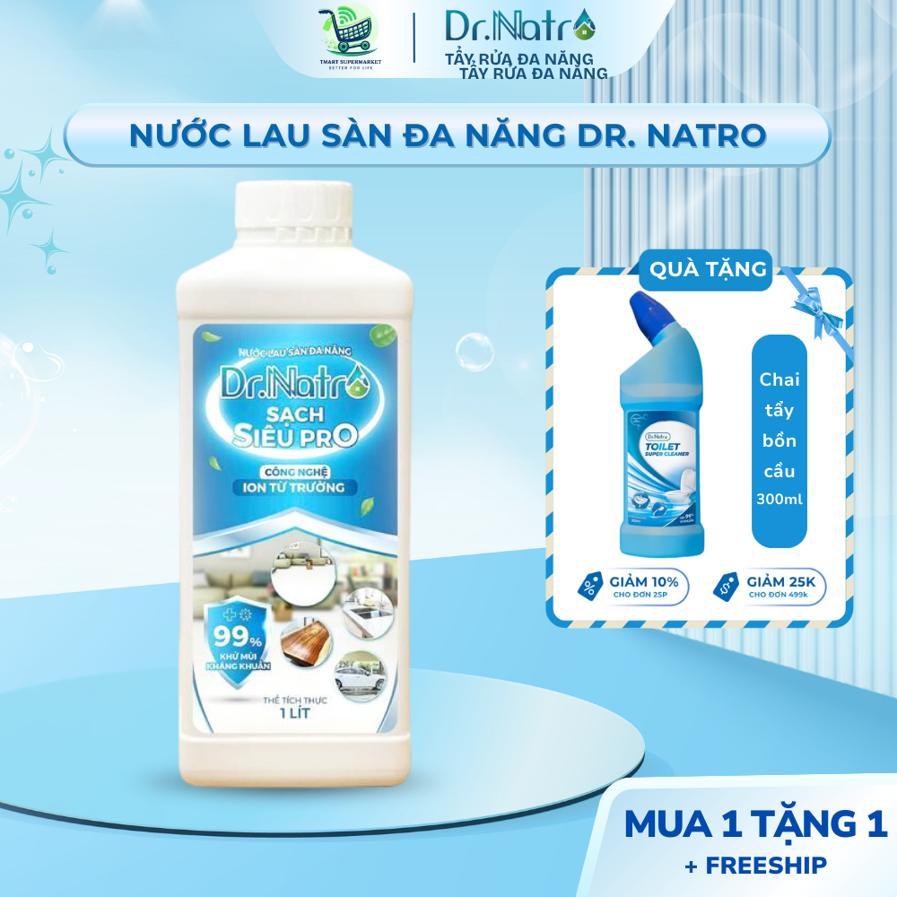 Dr.Natro Super Clean น้ํายาทําความสะอาดพื้น กําจัดกลิ่นด้วยเทคโนโลยี Super Clean รักษาด้วยน้ําไอออนแ