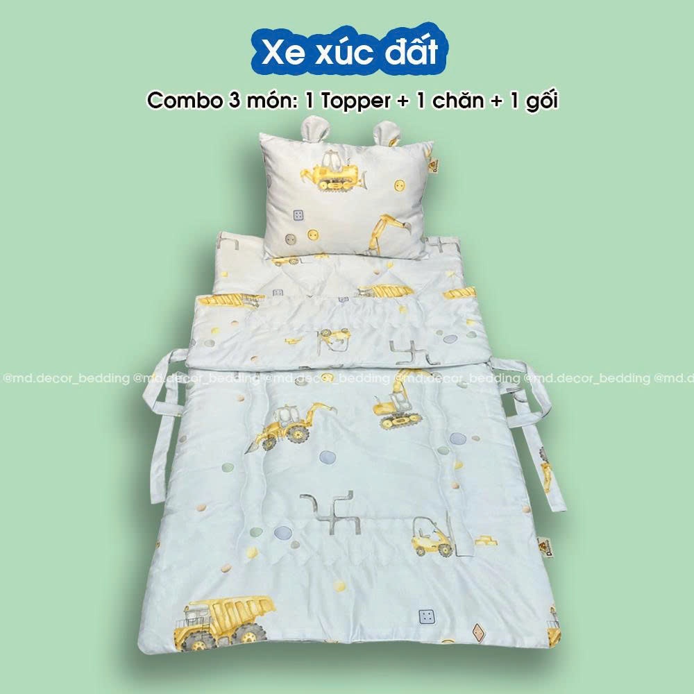 LOTUS ชุดเครื่องนอนและหมอน Topper สําหรับเด็กนักเรียนนุ่มและเย็น Tencel ลาย้เหนียว ผ้าไหมพร้อมถุงเก็