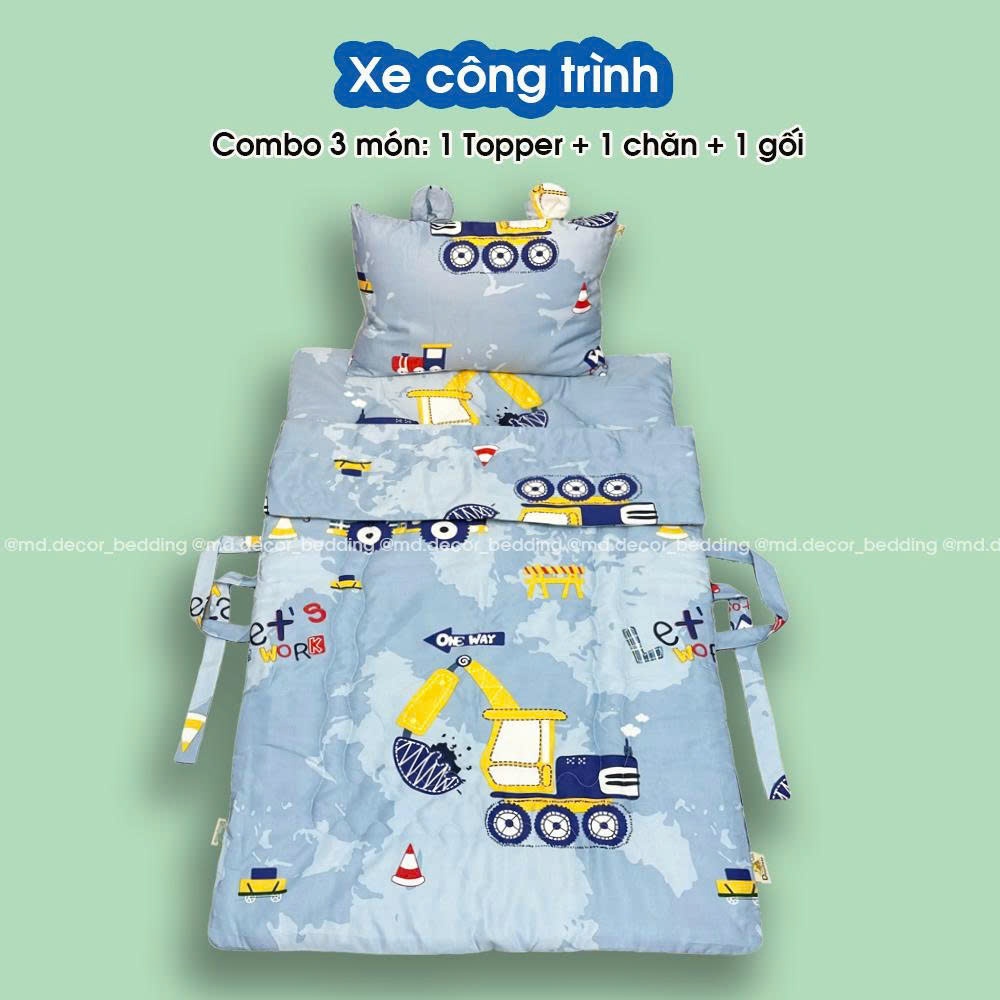 Lotus Homes ชุดเครื่องนอนและที่นอน Topper สําหรับเด็กนักเรียน Soft and Cool Tencel ผ้าไหมขนาด 70x120