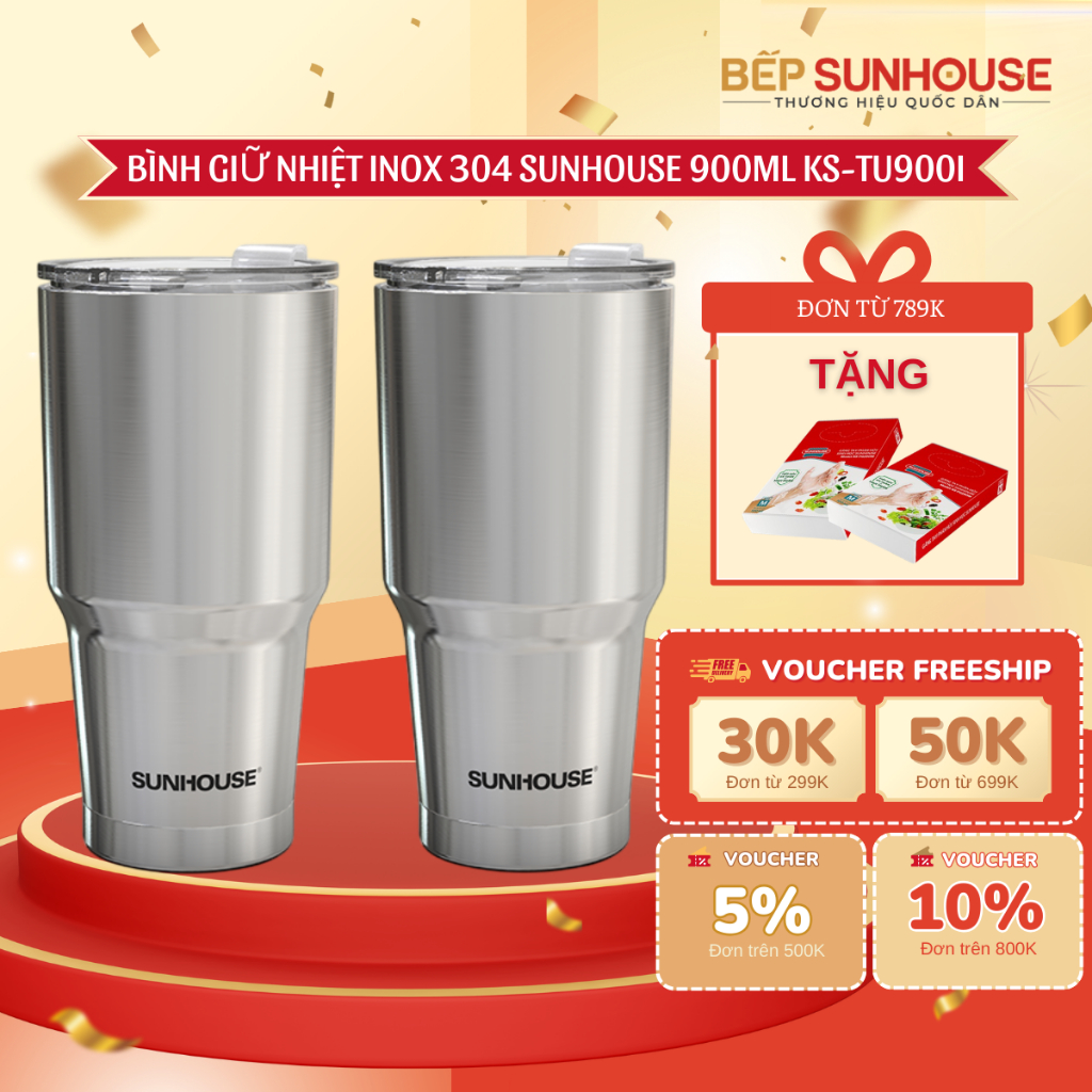 SUNHOUSE 900ML 304 Stainless Steel HEAT BOTTLE KS-TU900I - เก็บความร้อนได้ดีมาก ทนทานสุดๆ