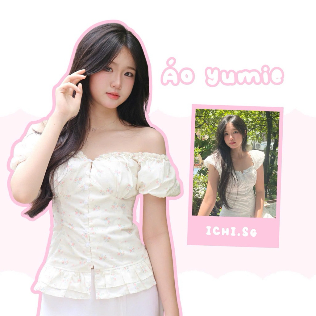 Yumie top - เสื้อลายดอกแขนพอง -