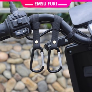 Móc Treo Đồ Càng Xe Đạp Mini Tiện Lợi – Dây Đai Vải Dù Kèm Móc Carabiner Nhôm
