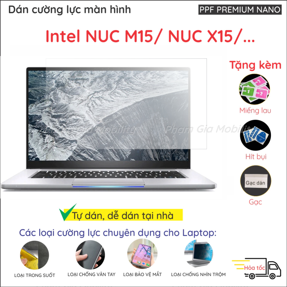 ฟิล์มกันรอยหน้าจอแกร่งสําหรับ Intel NUC M15 LAPBC710/ NUC X15 15.6" นาโนใส หยาบ bvm ป้องกันการแอบดู