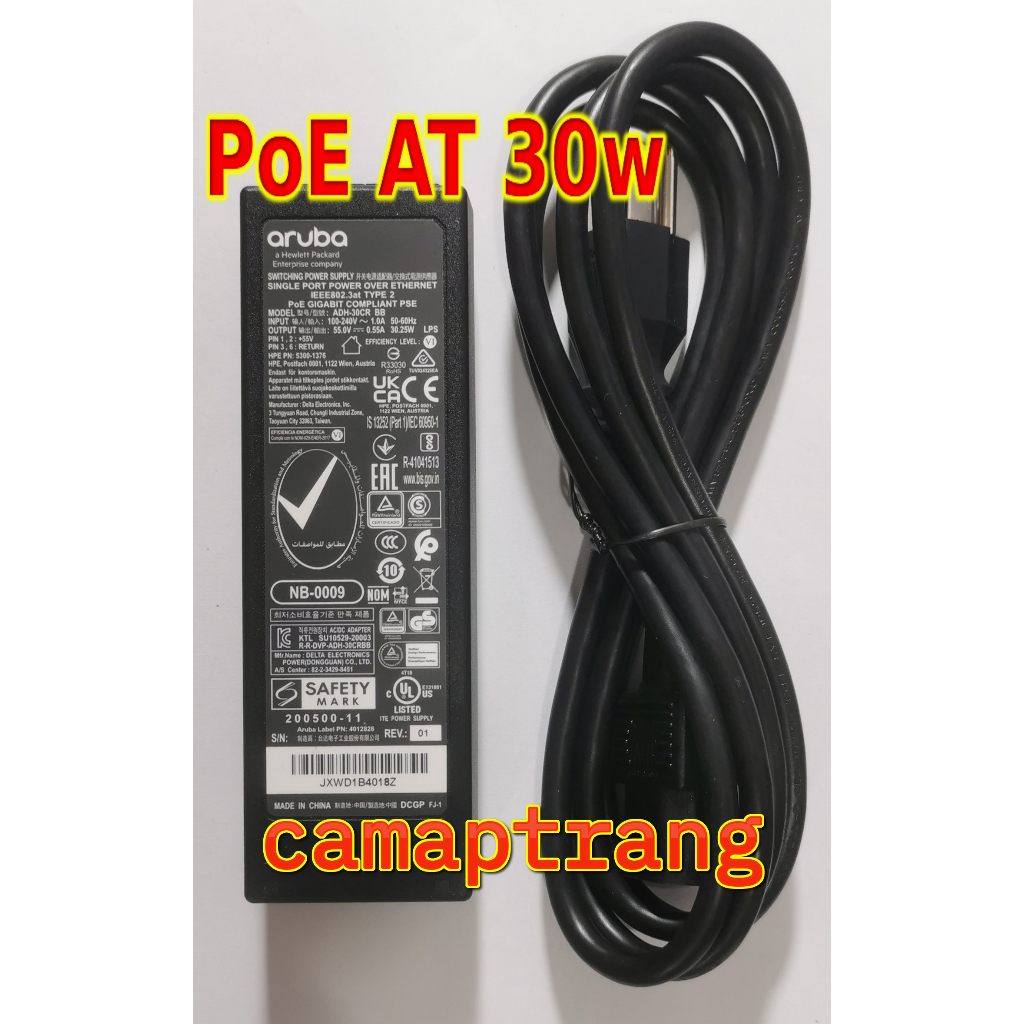 Poe AT 30w พาวเวอร์ซัพพลาย HPe Aruba ของแท้ - 1 ปี
